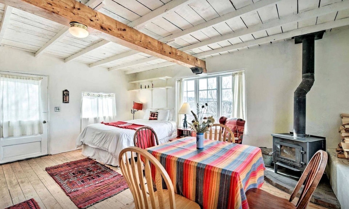 San Cristobal House | Cozy Cabin Suite with Orchard Views near Taos, New Mexico