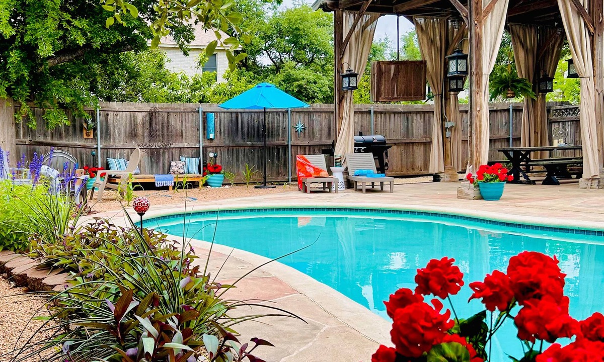 Cedar Park House | Exquisite dog-friendly home with fenced yard, pool, firepit, central AC, & W/D