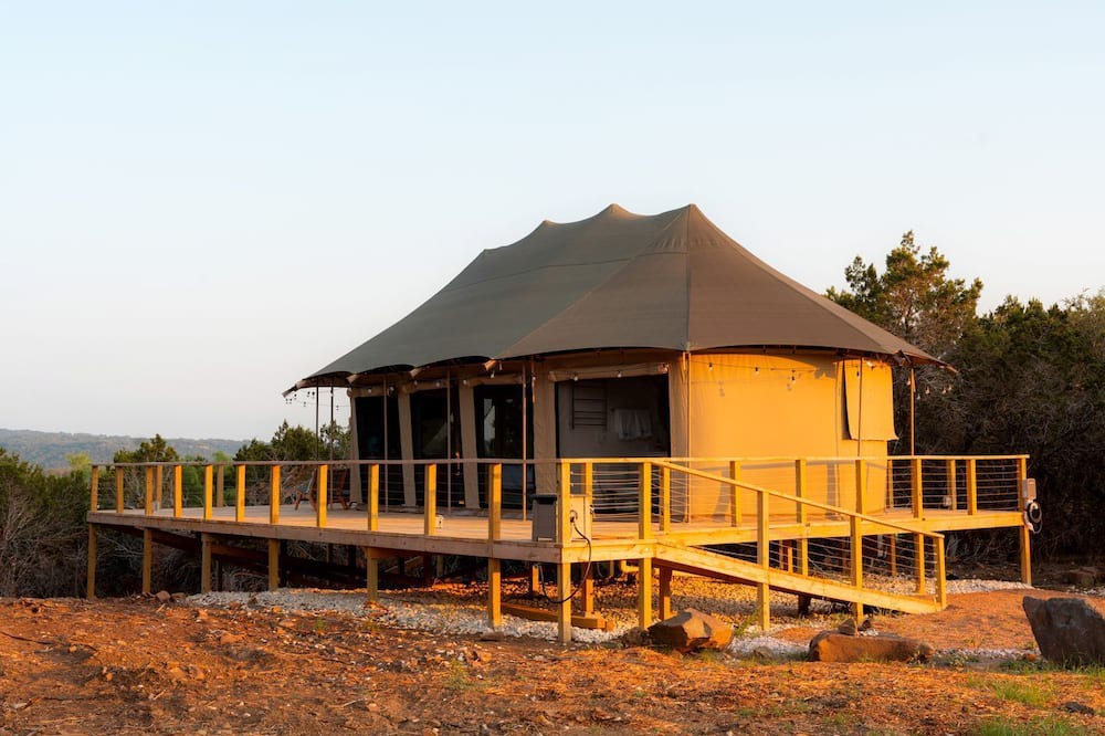 Marble Falls RV Rental | Fully-Equipped Safari Tent Rental in Burnet for Luxury Glamping in Texas