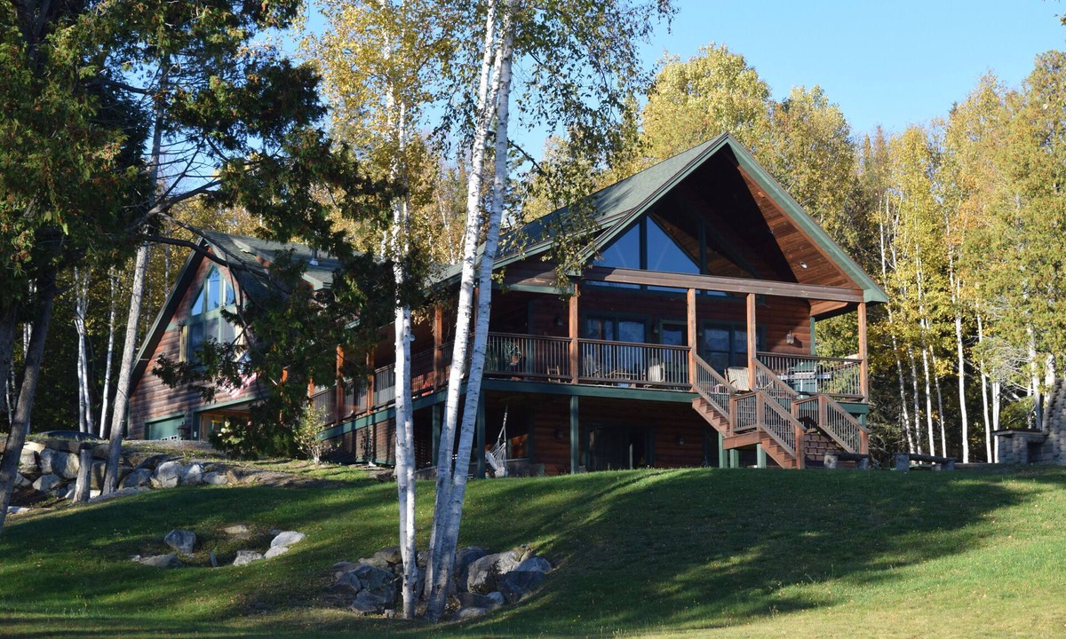 Rangeley Ski Chalet | Grand home in very private and serene estate setting. Direct prime lake access.