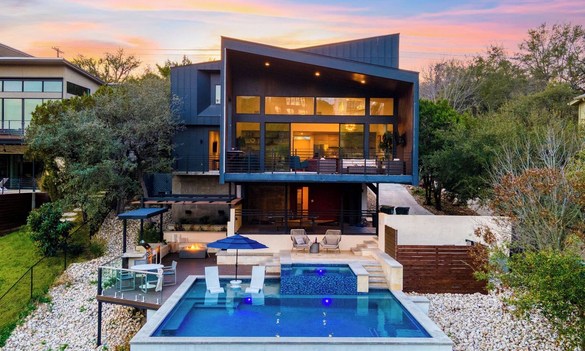 Apache Shores House | Hilltop Pool + Hot Tub + Fire Pit | Lake Views + Hill Country | Barton