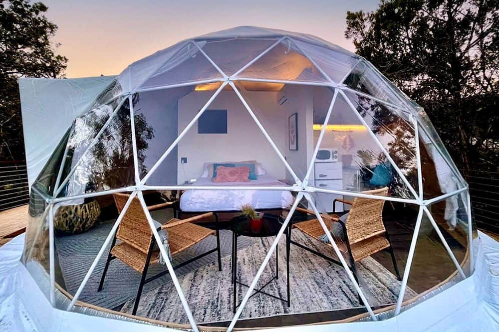 Oatmeal Cabin | Marble Falls Glamping Dome for Romantic Getaways near Austin
