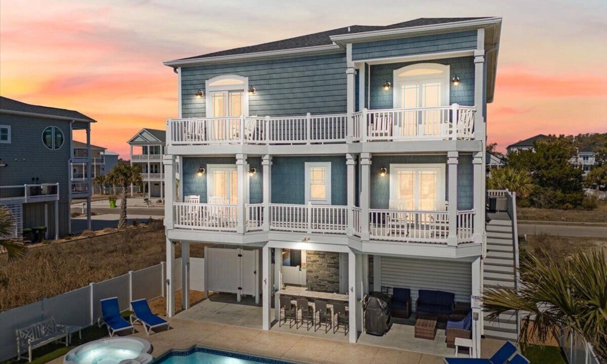 Ocean Isle Beach House | Modern Beach House: GameRoom, HeatedPool, HotTub, & TikiBar in Ocean Isle Beach