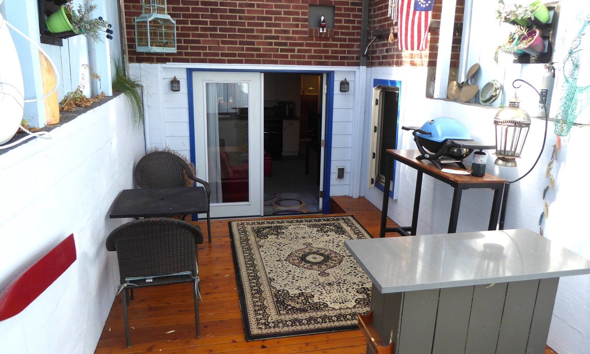 Port Angeles Apartment | PORTHOLE: Peaceful with a private, locked, covered patio to relax/store bikes.