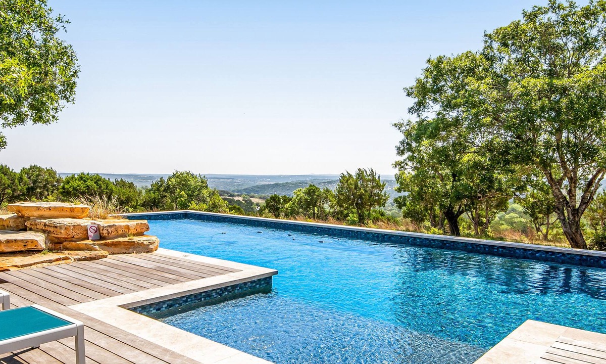 Johnson City House | Quiet, modern retreat with sweeping views, private pool, outdoor shower, & AC