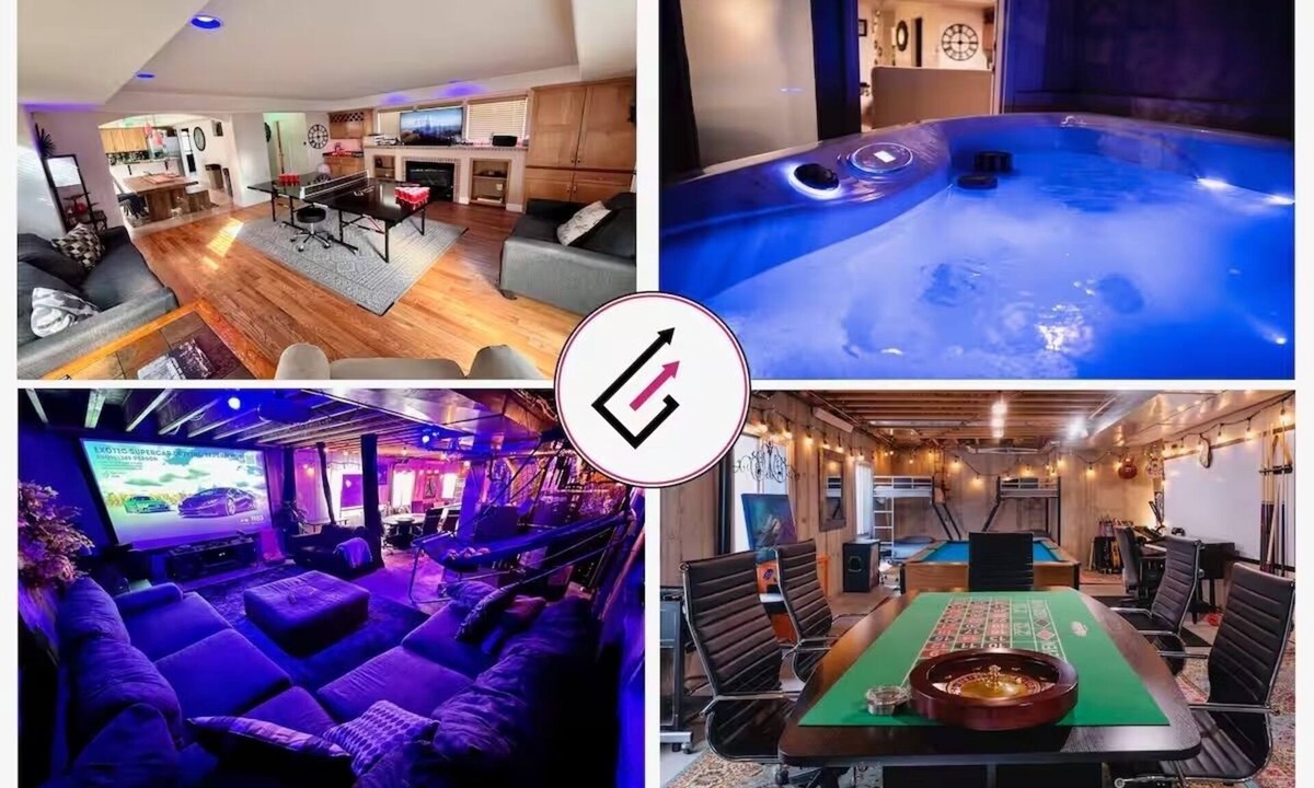Curtis Park House | RiNo Party Palace: Game Room, Theater & Hot Tub- Sleeps 30!