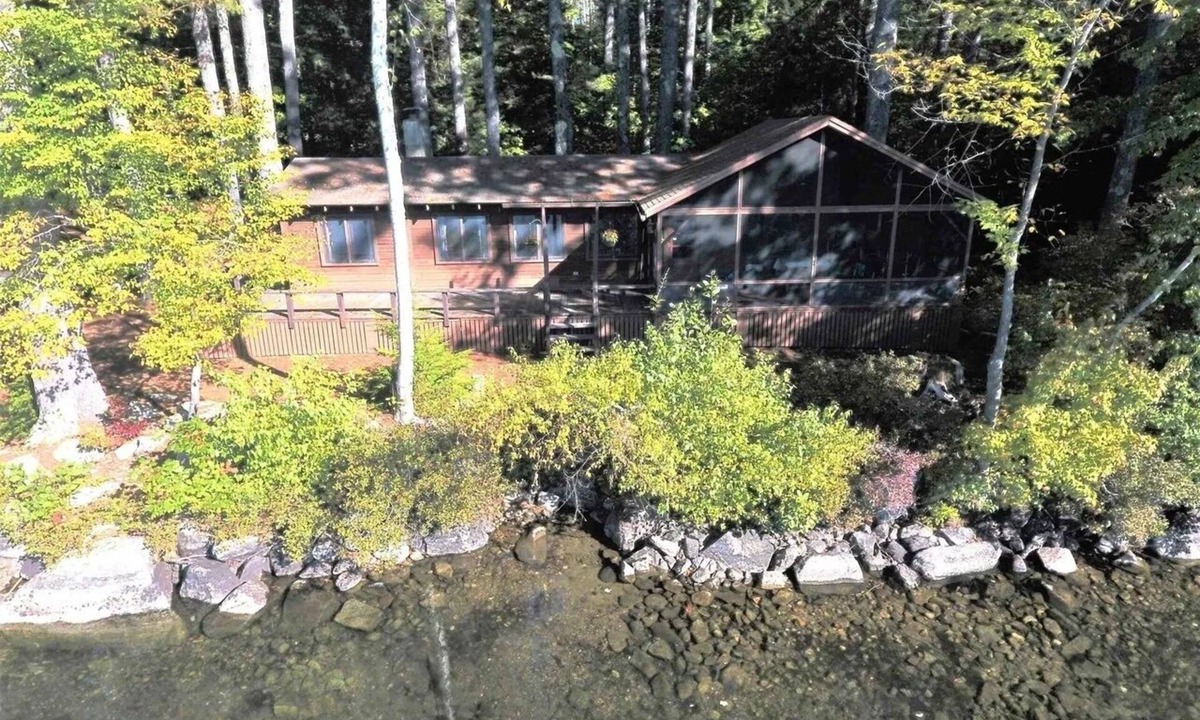 Center Harbor Cabin | Rustic Lakefront Retreat: Private Lake Access and Boat Dock
