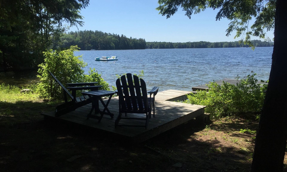 Winthrop Cabin | Walk out beach in private cove on Cobboossee Lake