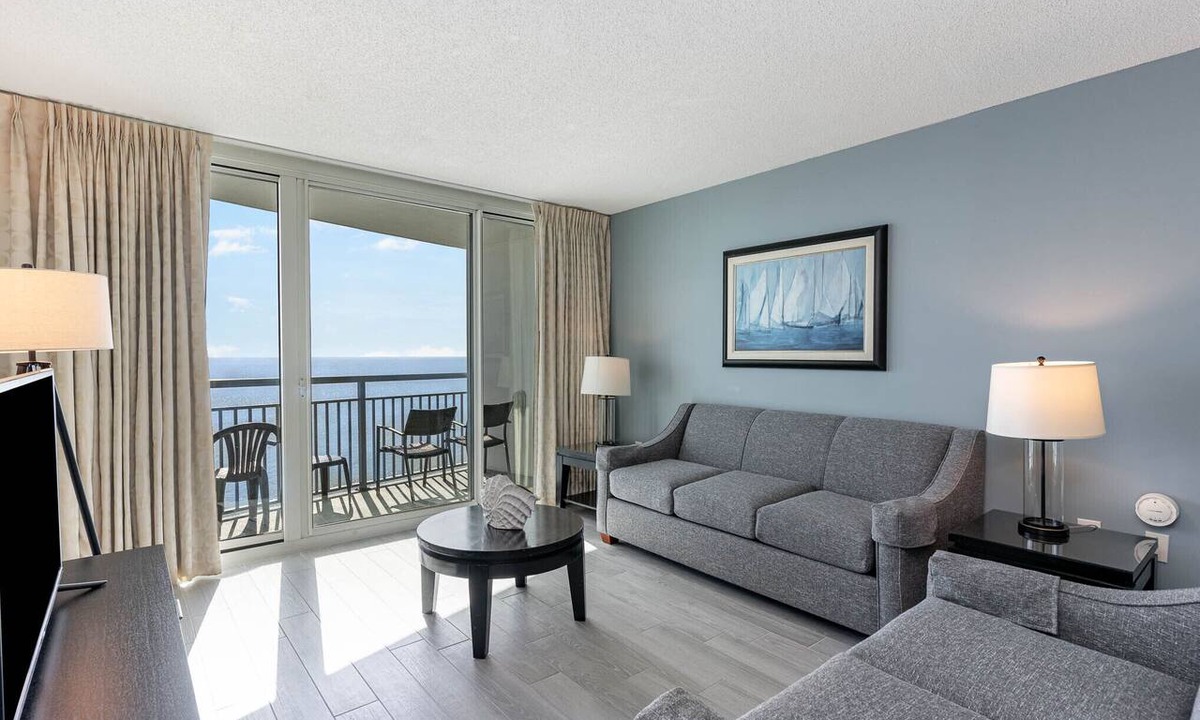 Downtown Myrtle Beach Condo | Watch dolphins from balcony - 10 people - access to everything! 3bd/3bth