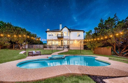West Oak Hill House | Austin Luxe Retreat Pool Spa Game Room Fire Pit