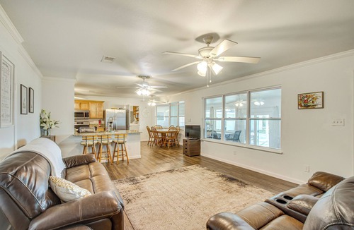 Florida Panhandle House | Bayfront Home in Pace w/Dock & Hot Tub, Near Ramp