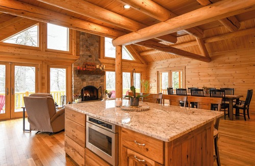 Naples House | *BRAND NEW* Incredible Luxury Log Home Elevated Above Sebago Lake