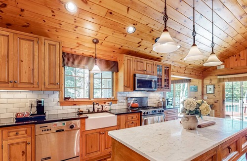 Winthrop House | Breathtaking Maine home with water views, private deck, and gorgeous finishes