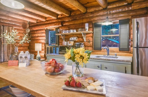 Wimberley Cabin | Creek House — 2BR Log Cabin + Private Cypress Creek | On Wimberley Square