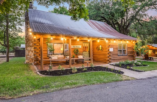 Wimberley Cabin | Creek House — 2BR Log Cabin + Private Cypress Creek | On Wimberley Square