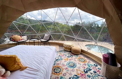 Oatmeal Cabin | Deluxe Glamping Austin, Ideal for a Romantic Vacation in Texas