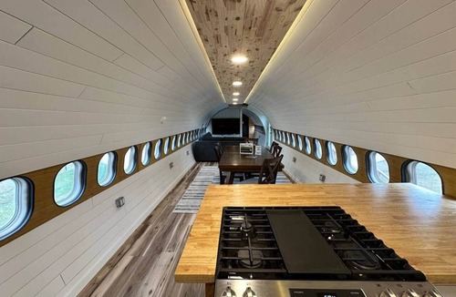 Houston House | Epic DC-9 Airplane House: Sauna, Wing Deck & Cockpit