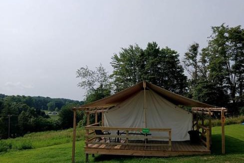 Logan Other | Fantastic Secluded Tented Cabin with Fire Pit in Logan, Ohio
