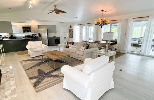 Ocracoke House | Gemini: Canalfront, pool, main house and guest cottage, private dock.