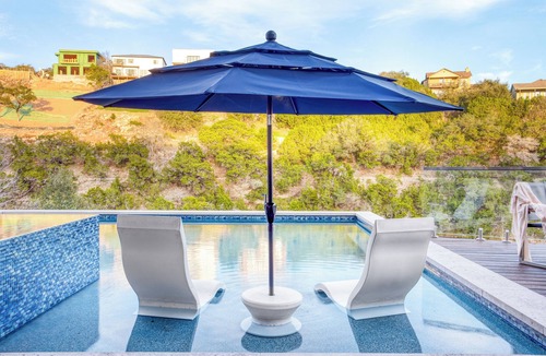 Apache Shores House | Hilltop Pool + Hot Tub + Fire Pit | Lake Views + Hill Country | Barton