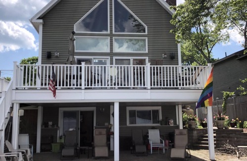 Webster House | Modern home on Webster Lake with water access & spectacular views