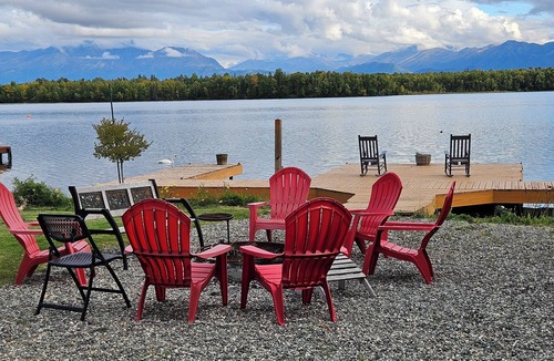 Wasilla House | Modern Lake Lucille Lakefront, Whole 5 bedroom house, Private dock & games