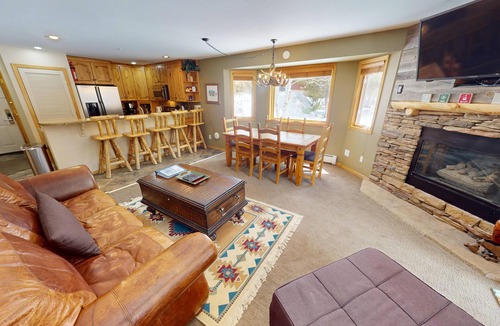 Mountain House Condo | On River Trail, End Unit! 2 Hot Tubs. Walk to Festivals, Dining, Activities