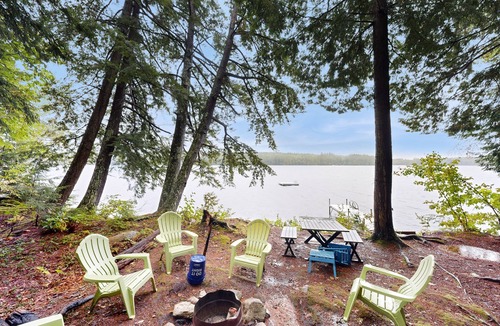 Kents Hill Cabin | Peaceful Parker Pond Cabin | Cozy Fire Pit, Bunkhouse & Lake Front Access
