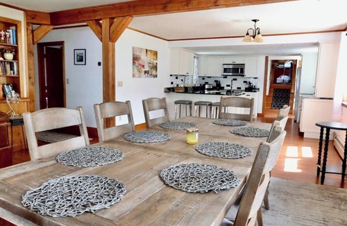 Harrison House | Private Beach! Kayak, Swim, Fish! Hot Tub, Sauna & Boat Dock. Year-Round Fun!
