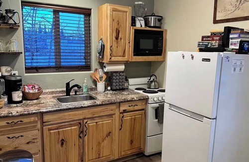 Knik River Cabin | Relax with amazing 360° mountain views in this cozy Alaskan tiny cabin!