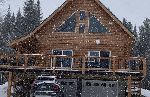 Stark Cabin | Ride right from this trailside cozy cabin in the woods with private pond.
