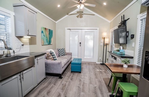 Seguin Cabin | Riverfront Tiny House with Fire Pit in Seguin, Texas