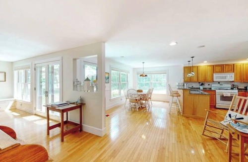 Ellsworth House | Secluded lakefront home with patio & firepit, fast WiFi, wood stove & W/D