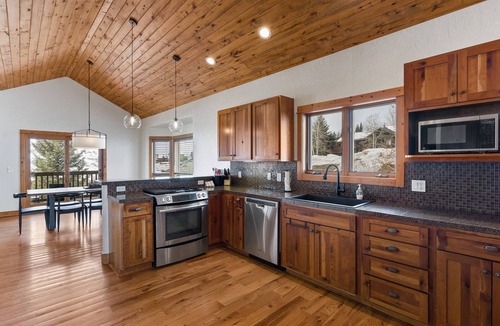 Steamboat Springs House | Spacious Home with fenced backyard oasis and private hot tub - Extra Large Garage