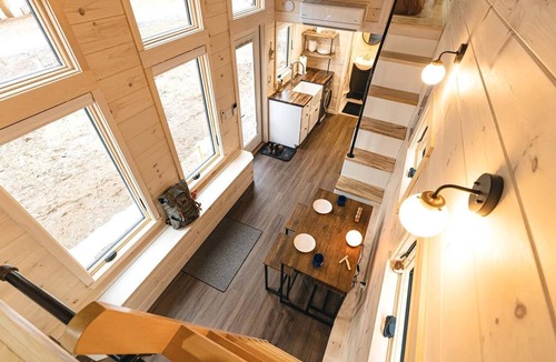 Chester Cabin | Stunning Cedar Tiny House with Sauna Access for a Romantic Getaway in Chester, Vermont