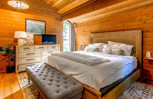 Grapeview House | Stunning lakefront home with a private dock, balcony, grill, & a hot tub