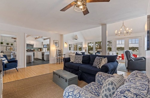 West Bath House | Stunning Waterfront Retreat with Private Dock, Water Views & Cozy Fireplace