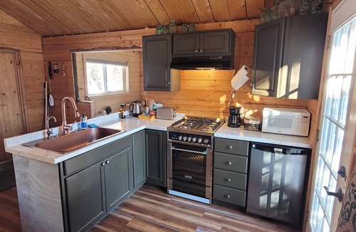 Sutton Cabin | The Polaris is a cozy delight with 360 degree mountain views. Pet Friendly!