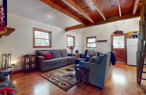 Mill Ridge Cabin | Tree-lined, dog-friendly cabin in ideal location with deck, wood stove & pool
