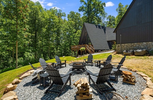 Lenoir Ski Chalet | Unique '72 A-Frame: Firepit, Hot Tub, Jukebox, EV