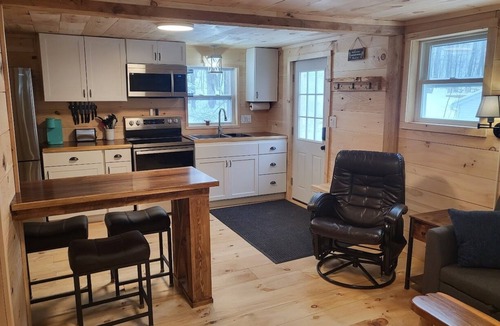 West Minot Cabin | Waterfront Cabin on dead end road with AC On Little Wilson in Turner