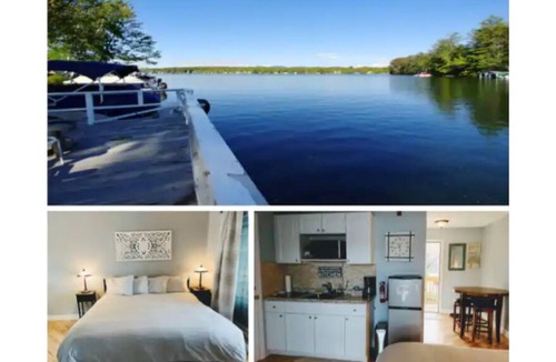 Winnisquam Condo | Waterfront Studio-King bed, Kitchen, Private Porch