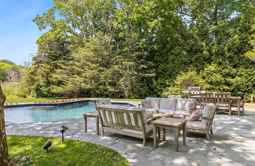 Quioque House | Westhampton Beach 4 bed/4 bath - large garden, heated gunite pool, dock on bay!