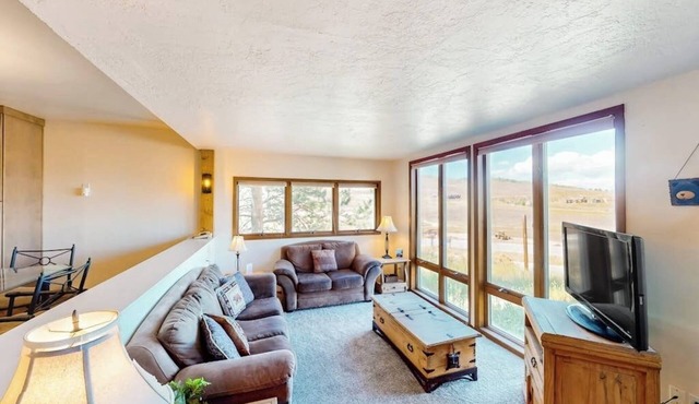 Condo with Fireplace & Outdoor Heated Pool