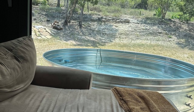 Cowboy view with pool
