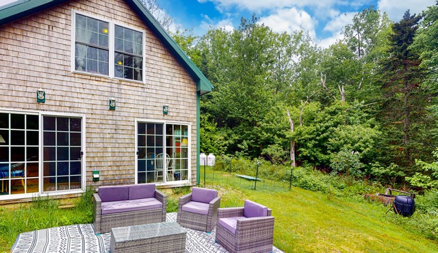 Dog-friendly home in the trees with ocean view & patio - near Fort Point