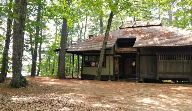 Little Sebago Lake "Teahouse" Retreat, Sand Beach on Half Acre Private Point