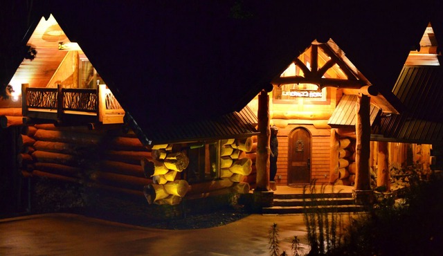 $Million Custom Log Home on 9 Acre Mountain Estate Overlooking 20ft Wide Stream