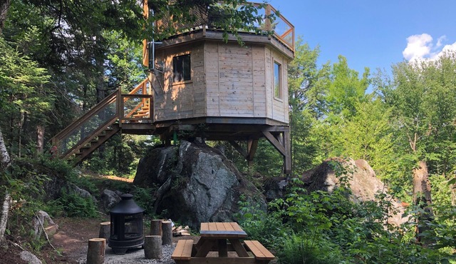 Octagonal treehouse with a panoramic rooftop terrace | Lodging #20 in Mont-Blanc