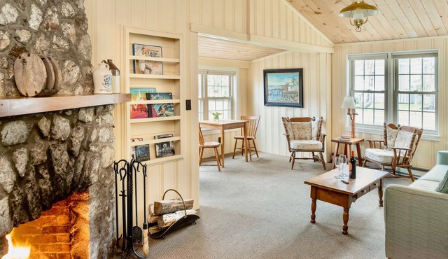 Oriole Suite | Stone Fireplace + Woodland